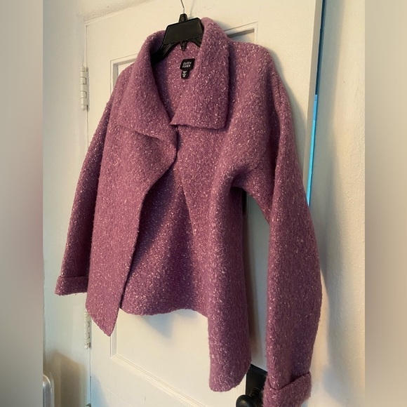 Eileen Fisher Lavender Lilac Chunky Knit Cardigan/Jacket Alpaca Blend Size XS - Picture 2 of 6